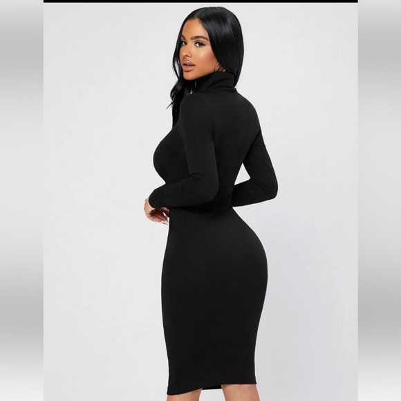 SHEIN Solid Turtleneck Bodycon Dress NWT - Picture 5 of 7
